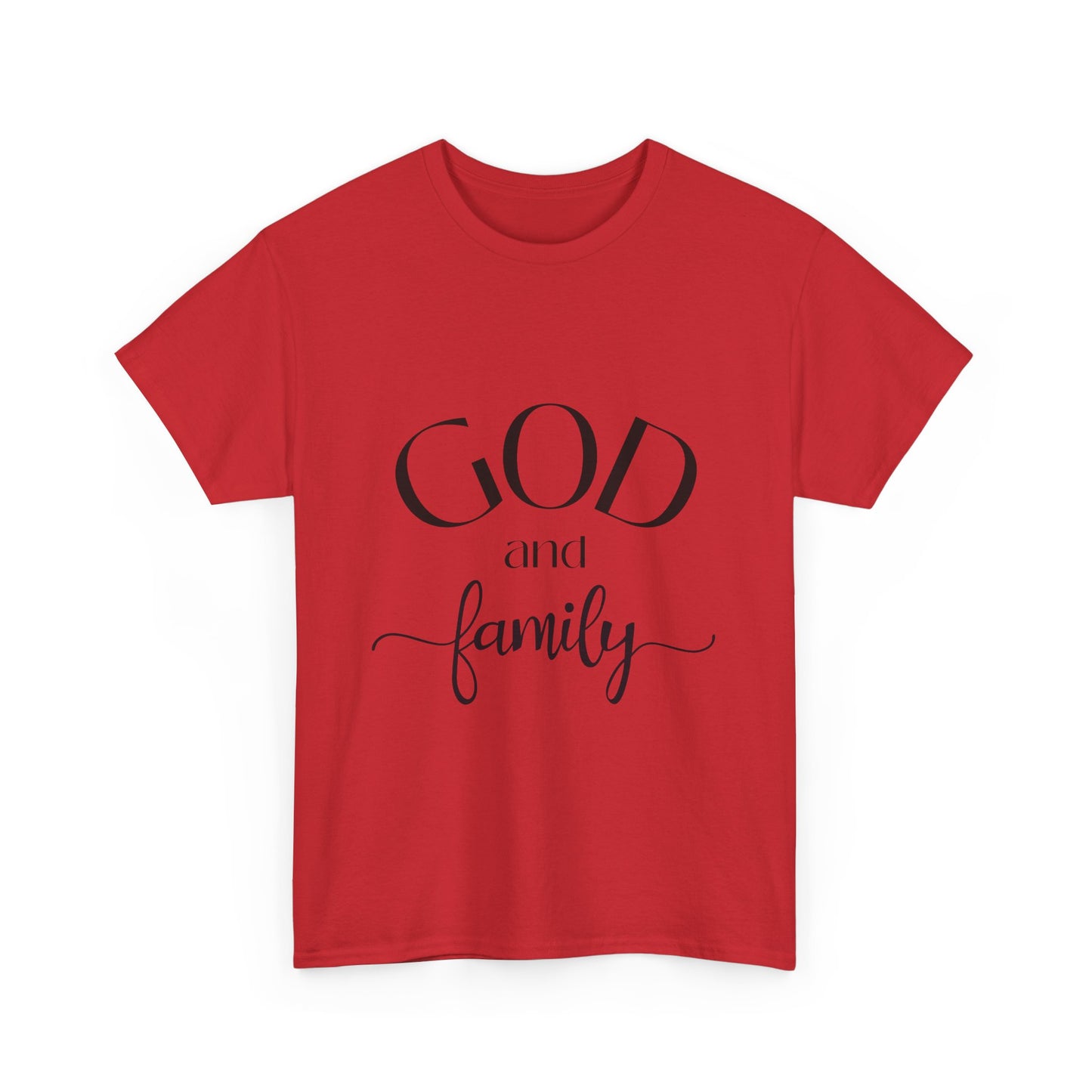 God and Family Men's Heavy Duty Cotton Tee