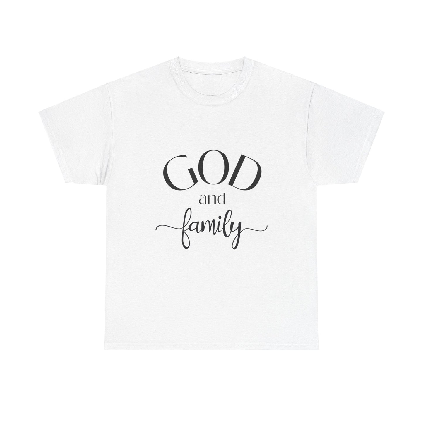 God and Family Men's Heavy Duty Cotton Tee