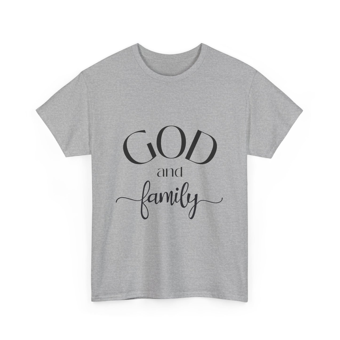 God and Family Men's Heavy Duty Cotton Tee