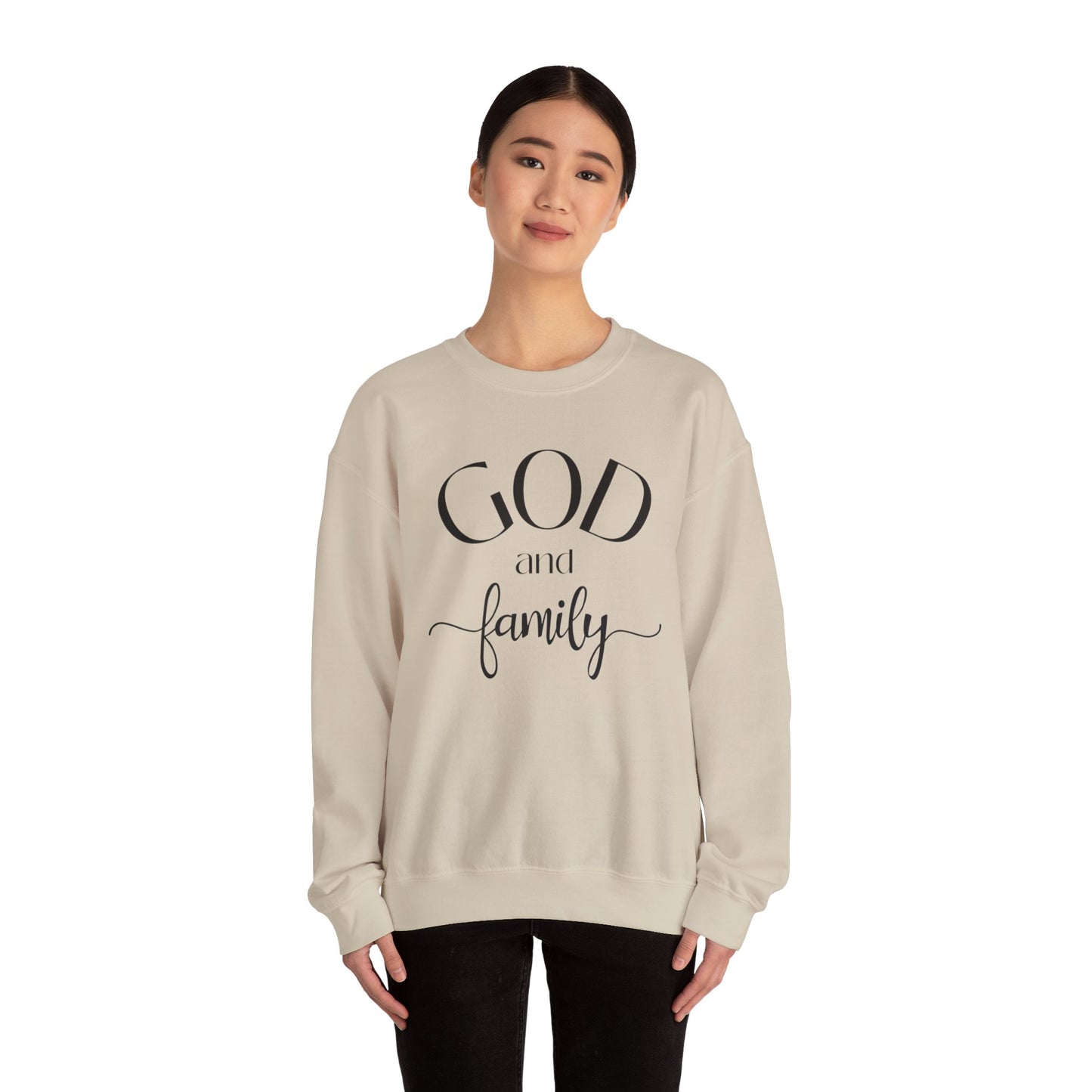 God and  FamilyUnisex Heavy Blend™ Crewneck Sweatshirt