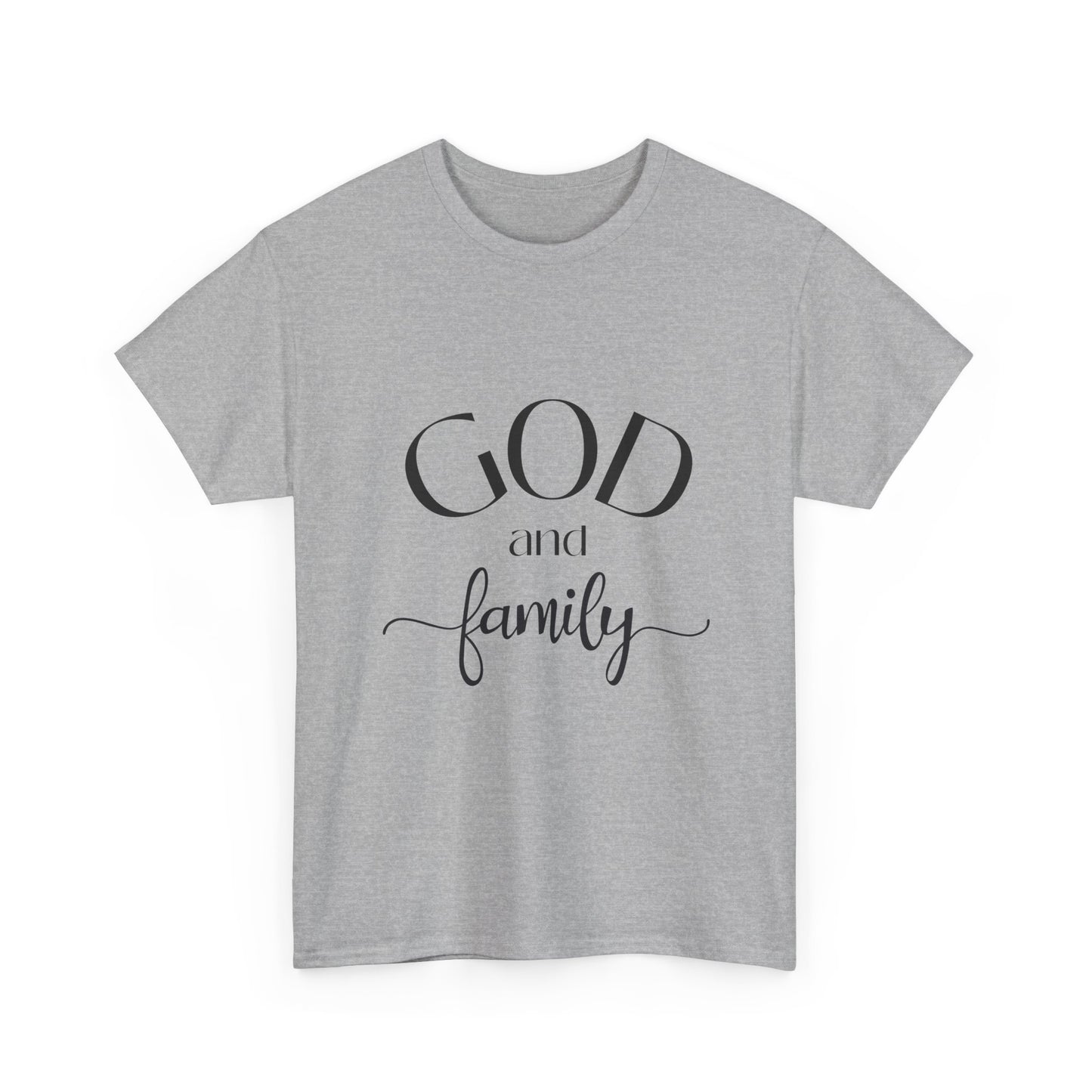 God and Family Men's Heavy Duty Cotton Tee