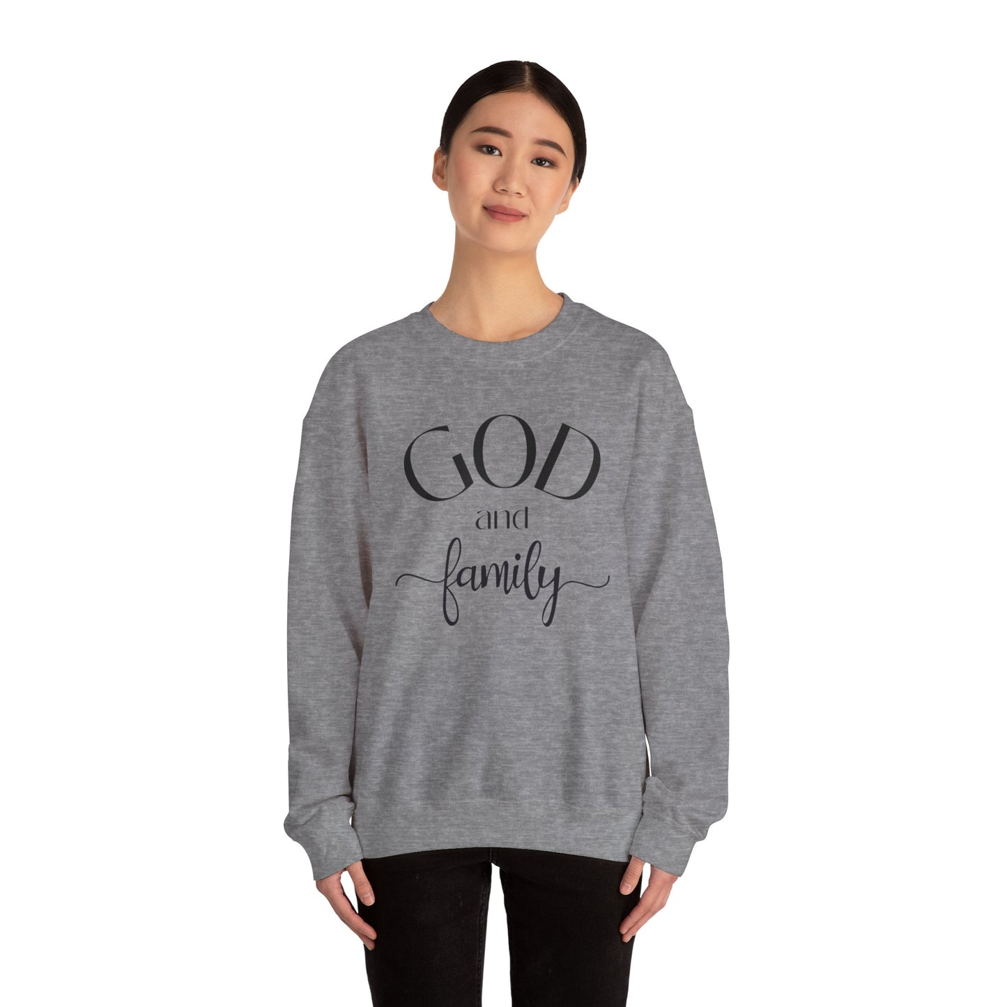 God and  FamilyUnisex Heavy Blend™ Crewneck Sweatshirt