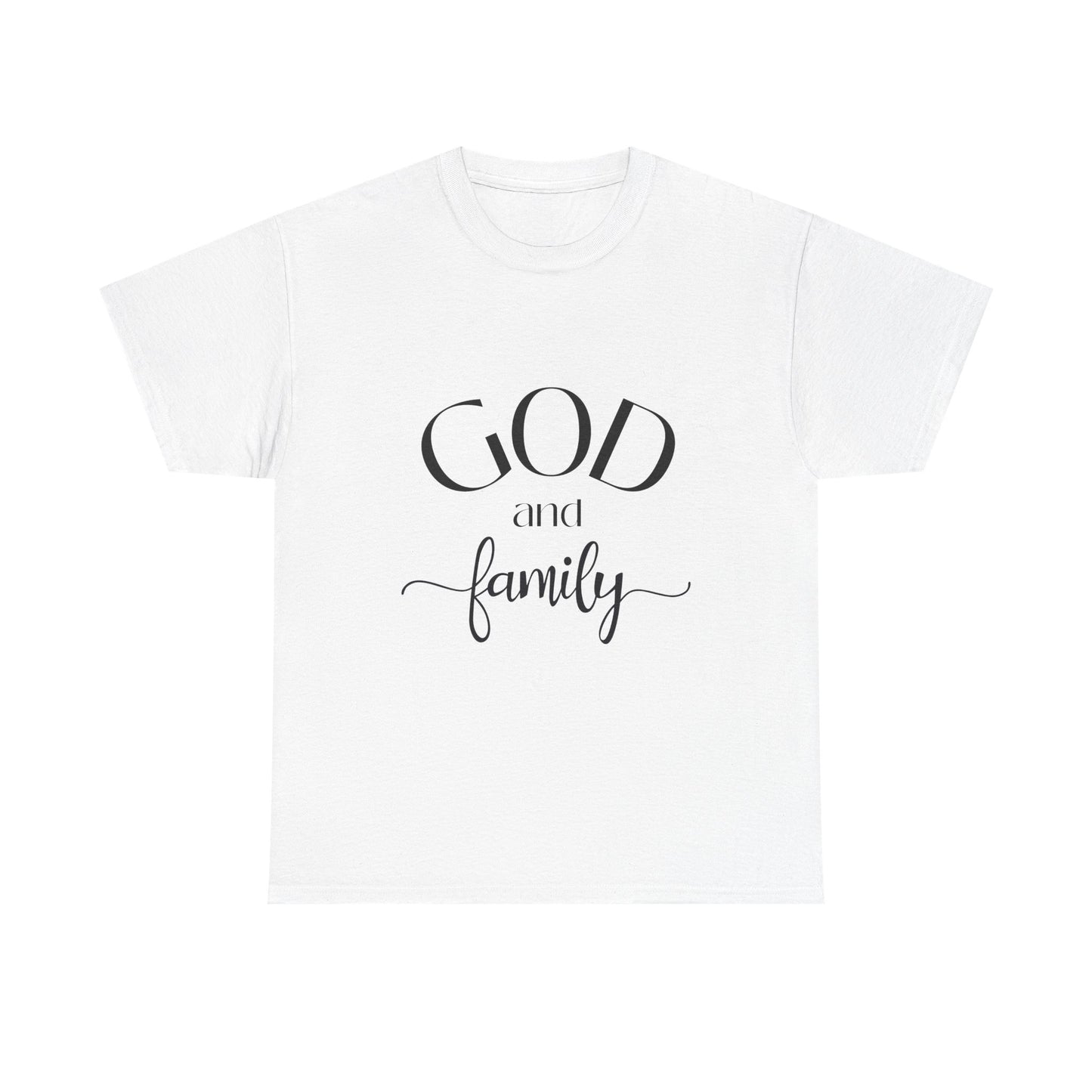 God and Family Men's Heavy Duty Cotton Tee