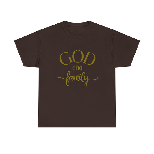 God and Family Heavy Cotton Tee