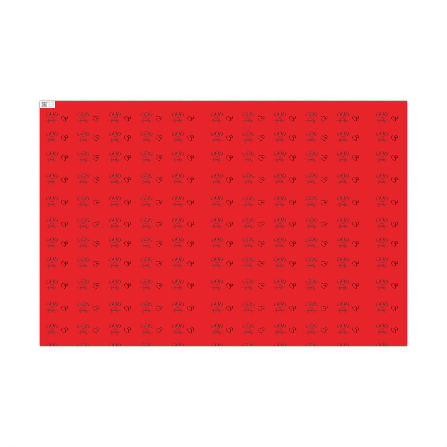 God and Family Wrapping Paper- Red