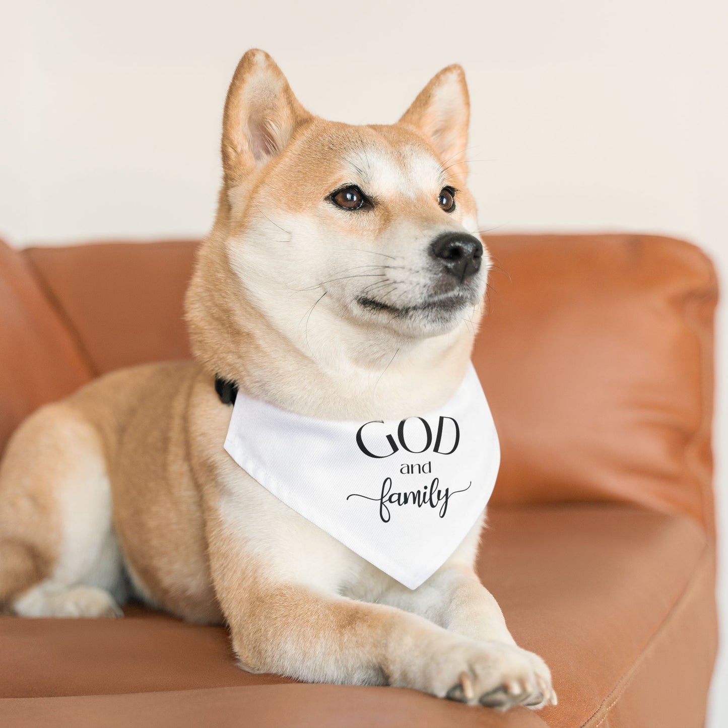 God and Family Pet Bandana Collar