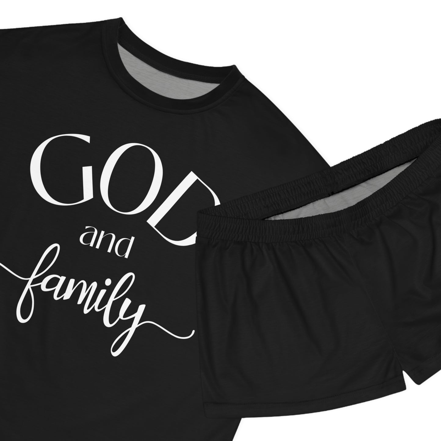 God and Family Women's Short Pajama Set (AOP)