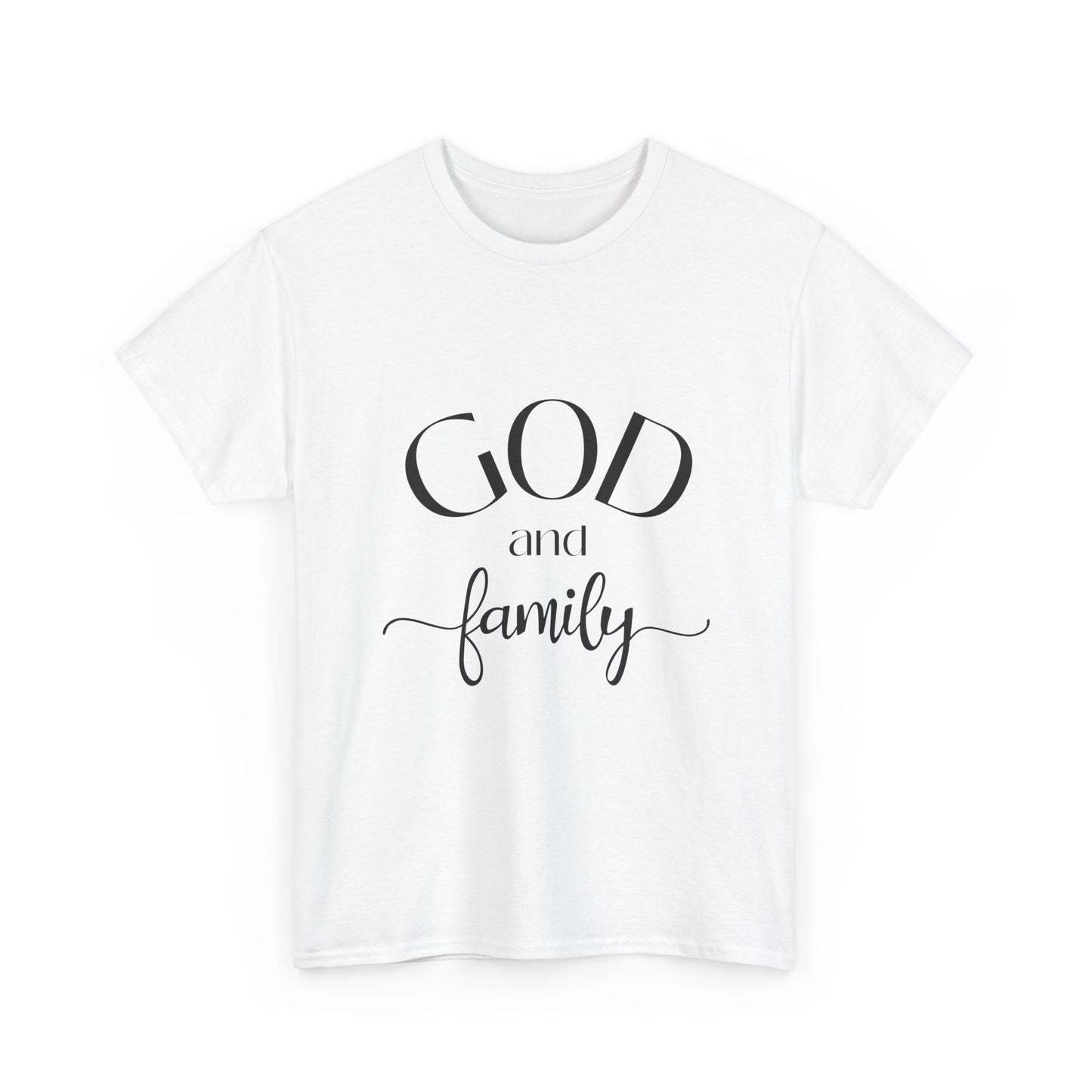 God and Family Men's Heavy Duty Cotton Tee