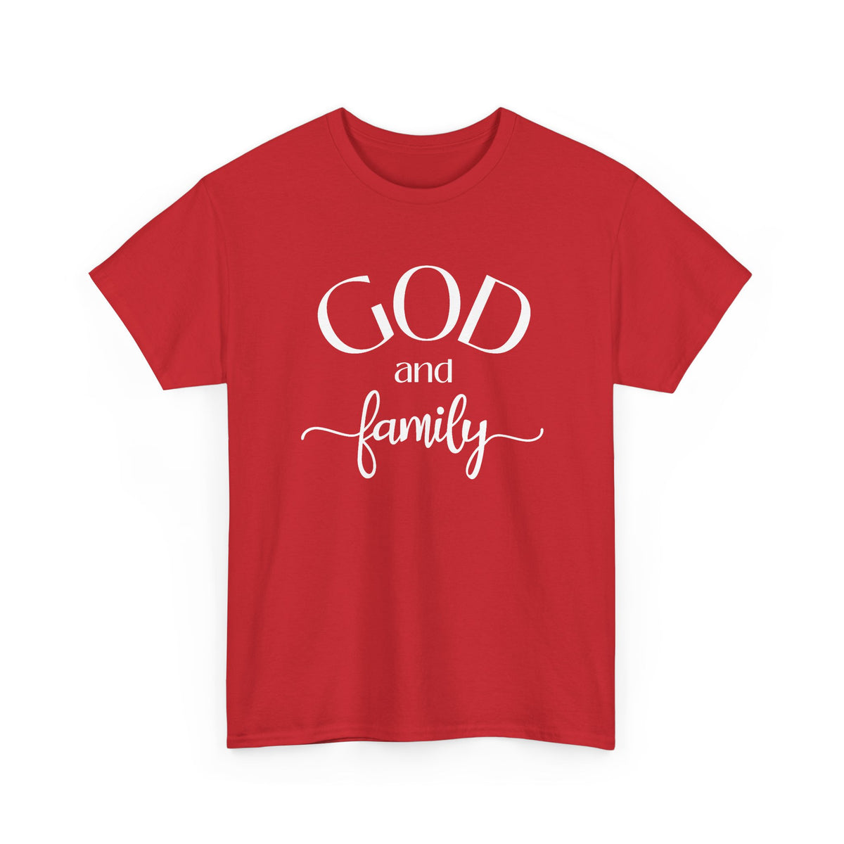 God and Family Tee - White Text