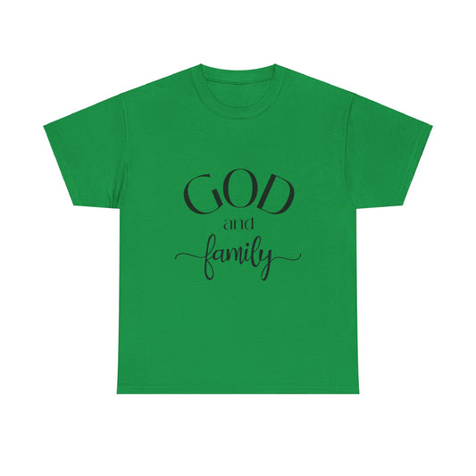 God and Family Men's Heavy Duty Cotton Tee