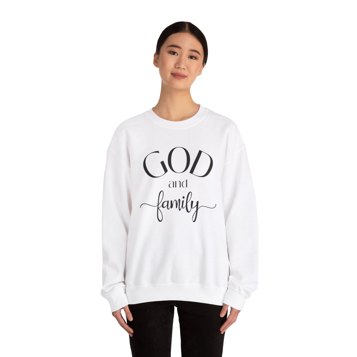 God and  FamilyUnisex Heavy Blend™ Crewneck Sweatshirt